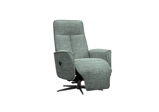 G Plan - Maribo Fabric Lift and Rise Power Recliner Chair with Power Headrest and Black Base - Waffle Marine