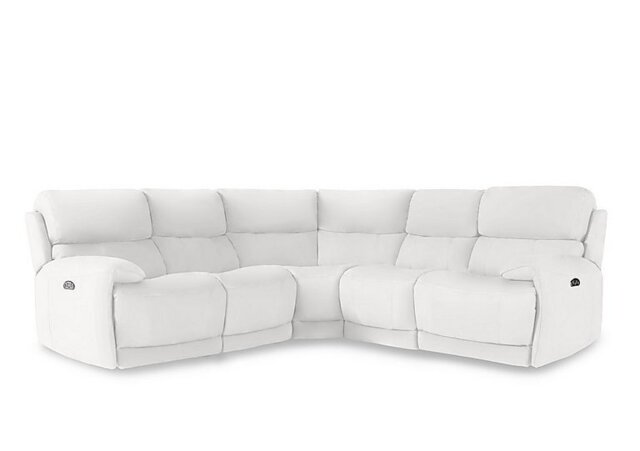 World of Leather - Link NC Leather Large Power Recliner Corner Sofa with Power Headrests - NC Star White - Sofas and Armchairs - In Time for Christmas