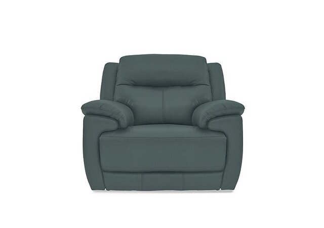 World of Leather - Touch BV Leather Power Recliner Armchair - BV Lake Green
