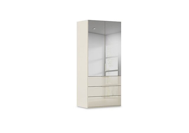 Rauch - Haven 101cm 2 Door Combi Wardrobe with Mirror Doors and Glass Drawers