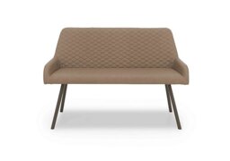 Ion Faux Leather High Back Dining Bench - Light Brown