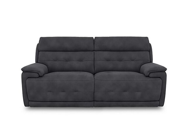 Brescia Fabric 3 Seater Power Recliner Sofa with Power Headrests - Charcoal