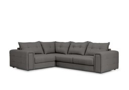 Goliath Leather Left Hand Facing Corner Sofa with Storage Drawers - Elephant