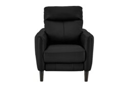 World of Leather - Compact Collection Petit Leather Power Recliner Armchair - Classic Black