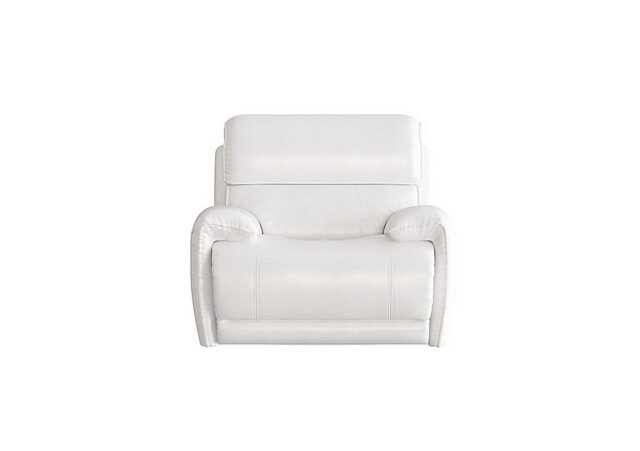 World of Leather - Link Leather Power Recliner Armchair with Power Headrest - BV Star White