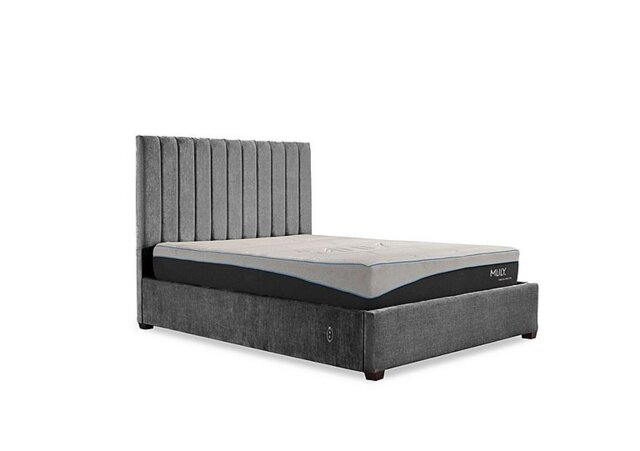 Miranda 133cm Headboard Electric Ottoman Bed Frame - Super King - Allora Grey