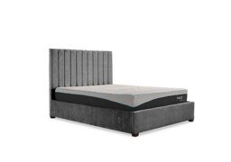 Miranda 133cm Headboard Electric Ottoman Bed Frame - Super King - Allora Grey