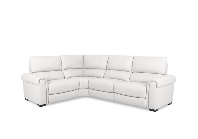 World of Leather - Nixon BV Leather Left Hand Facing Corner Power Recliner Sofa - BV Star White