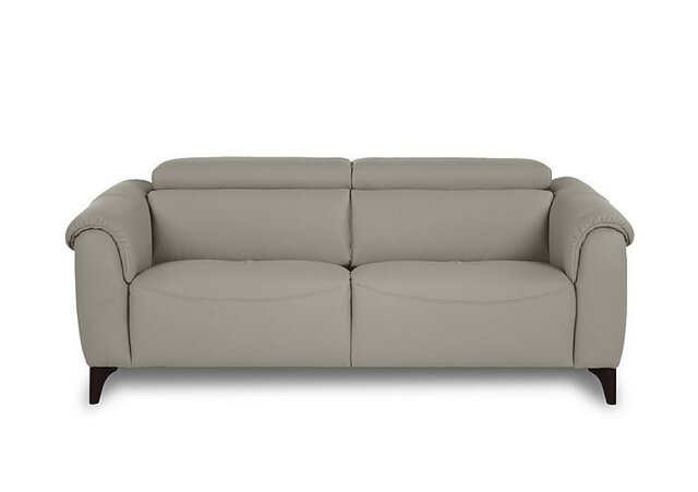 Nicoletti - Nicole 3 Seater Leather Recliner Sofa with Headrests and Power Lumbar - Torello Tortora