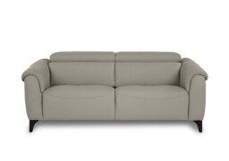 Nicoletti - Nicole 3 Seater Leather Recliner Sofa with Headrests and Power Lumbar - Torello Tortora