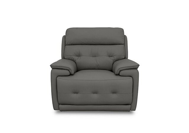 World of Leather - Brescia NC Leather Chair - Charcoal Grey