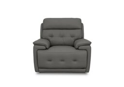World of Leather - Brescia NC Leather Chair - Charcoal Grey