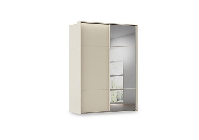 Rauch - Haven 170cm 2 Door Slider Wardrobe with 1 Glass Door, 1 Mirror Door and Lights