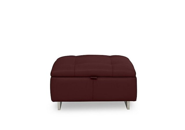 Moet Large Leather Storage Footstool - Ruby