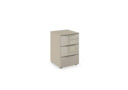 Rauch - Haven 3 Drawer Décor Bedside Cabinet with Glass Front