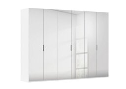 Rauch - Formes 6 Door Bifold Wardrobe with Mirror Doors - White