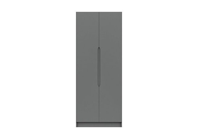 London Bedrooms - St Pancras 2 Door Tall Wardrobe - Dust Grey Gloss