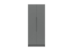 London Bedrooms - St Pancras 2 Door Tall Wardrobe - Dust Grey Gloss