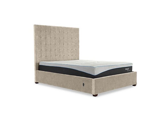 Carrie 160cm Headboard Electric Ottoman Bed Frame - Super King - Kashmir Chalk