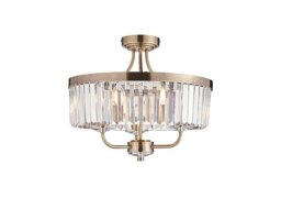 Derby 3 Light Semi Flush Ceiling Pendant