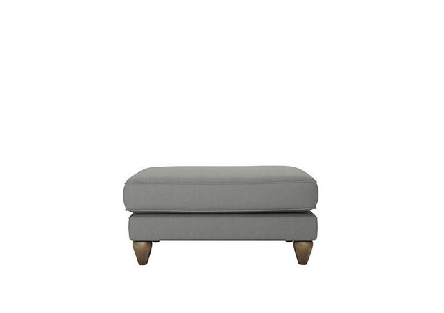 The Lounge Co. - Bronwyn Fabric Footstool With Walnut Feet - Earl Grey