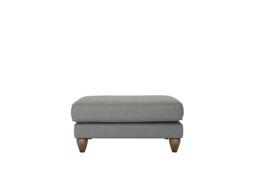 The Lounge Co. - Bronwyn Fabric Footstool With Walnut Feet - Earl Grey