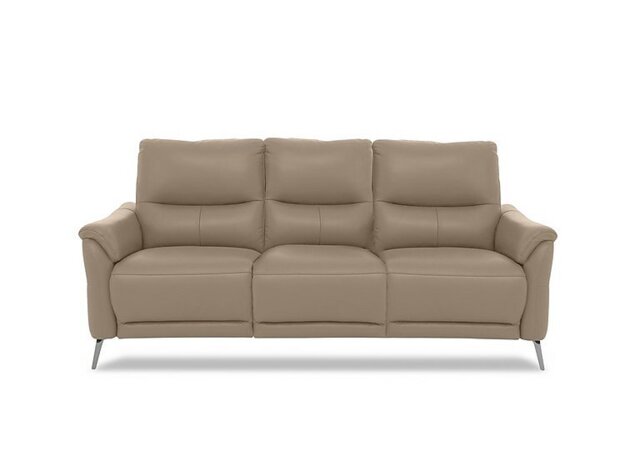 Daytona 3 Seater Leather Power Recliner Sofa with Drinks Holder and Built-in Bluetooth Speaker - Barley