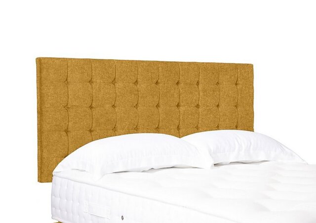 Artisan Collection Dot Standard Strutted Headboard - Double - Tweed Mustard