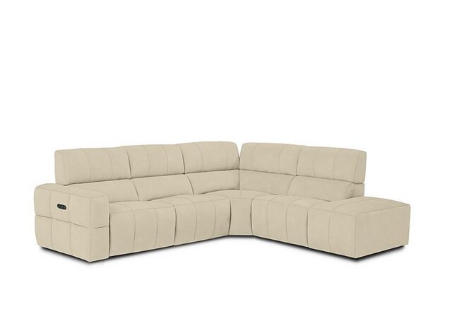 Cube Fabric Power Recliner Right Hand Facing Chaise End Sofa with Power Headrest