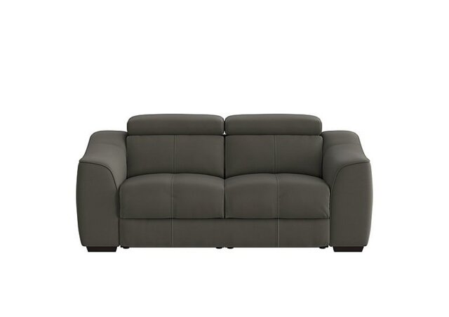 World of Leather - Elixir 2 Seater NC Leather Sofa With Manual Recliner - Charcoal Grey