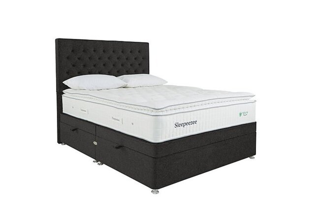 Sleepeezee - Natural Touch 3000 Pillowtop Side Ottoman Divan Set - Small Double - Tweed Charcoal