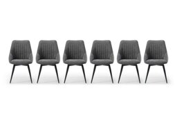 Crete Set of 6 Swivel Dining Chair - Dark Grey