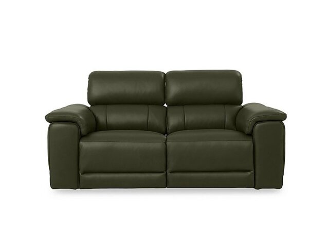 Genius Leather 3 Seater Power Recliner Sofa with Power Headrest and Bluetooth Speakers - Oslo Pine