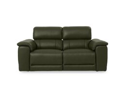 Genius Leather 3 Seater Power Recliner Sofa with Power Headrest and Bluetooth Speakers - Oslo Pine