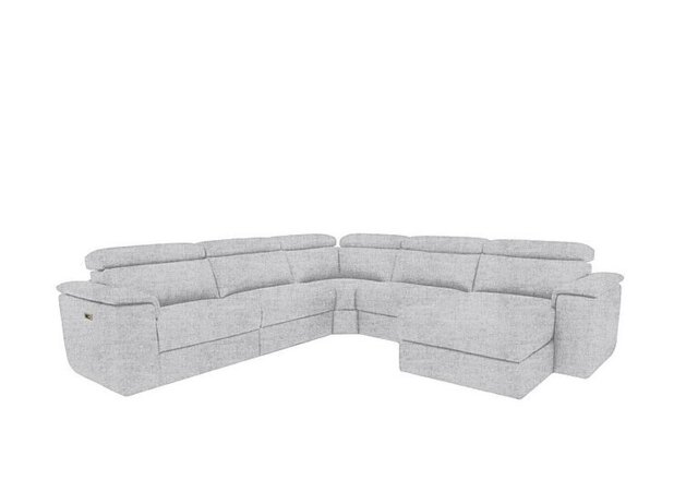 Nicoletti - Davide Large Fabric Right Hand Facing Corner Power Recliner Sofa with Chaise End - Baobab Ghiaccio
