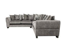 Mariah Large Fabric Scatter Back Corner Sofa - Dapple Silver