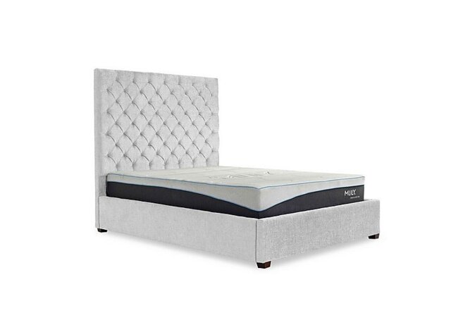Charlotte 160cm Headboard Manual Ottoman Bed Frame - Super King - Ciaga Silver