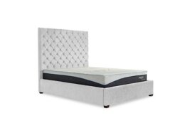 Charlotte 160cm Headboard Manual Ottoman Bed Frame - Super King - Ciaga Silver