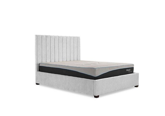 Miranda 133cm Headboard Manual Ottoman Bed Frame - King Size - Ciaga Silver