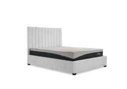 Miranda 133cm Headboard Manual Ottoman Bed Frame - King Size - Ciaga Silver