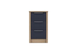 London Bedrooms - Chelsea 3 Drawer Bedside Cabinet with Silver Handles - Royal Blue