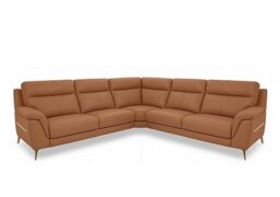 World of Leather - Eclipse Large Leather Corner Sofa - Pecan