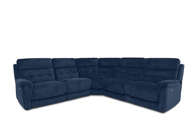 Springer Fabric Large Power Recliner Corner Sofa - R330 Steel Blue
