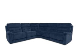 Springer Fabric Large Power Recliner Corner Sofa - R330 Steel Blue