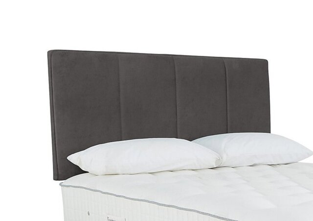 Sleepeezee - Haig Strutted Headboard - Double - Plush Dark Grey