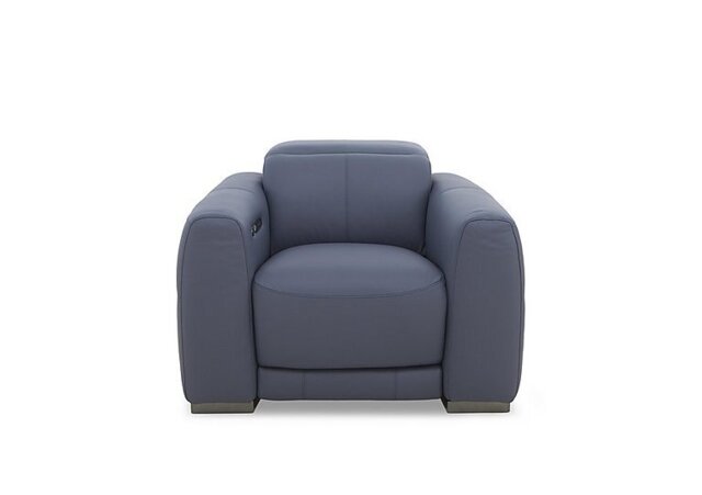 World of Leather - Edison Leather Power Recliner Chair with Power Headrests and Lights