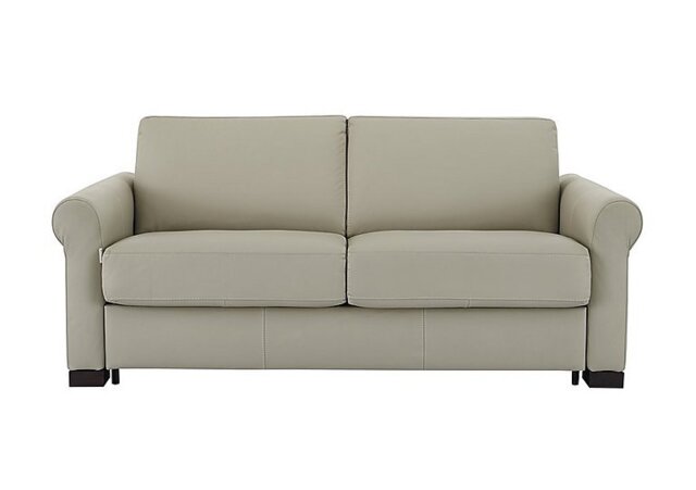 Nicoletti - Alcova 2.5 Seater HW Leather Sofa Bed with Scroll Arms - Torello Tortora