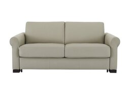 Nicoletti - Alcova 2.5 Seater HW Leather Sofa Bed with Scroll Arms - Torello Tortora