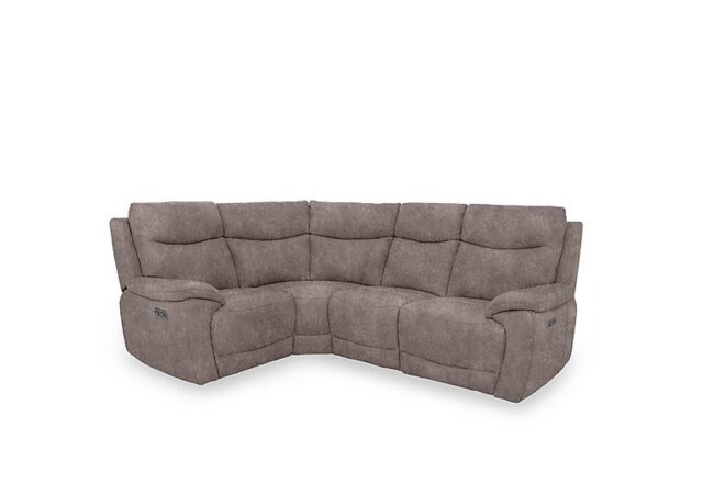 Sloane Fabric Small Left Hand Facing Corner Sofa with Power Recliner - Marble Charcoal Grey