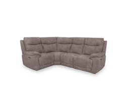 Sloane Fabric Small Left Hand Facing Corner Sofa with Power Recliner - Marble Charcoal Grey